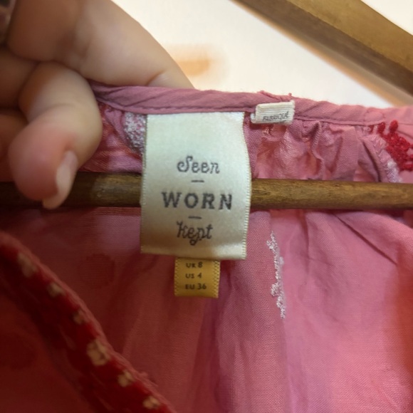 Anthropologie Seen Worn Kept Embroidered Blouse size 4 - Picture 5 of 8